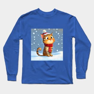 Red cat is waiting fo Christmas Long Sleeve T-Shirt